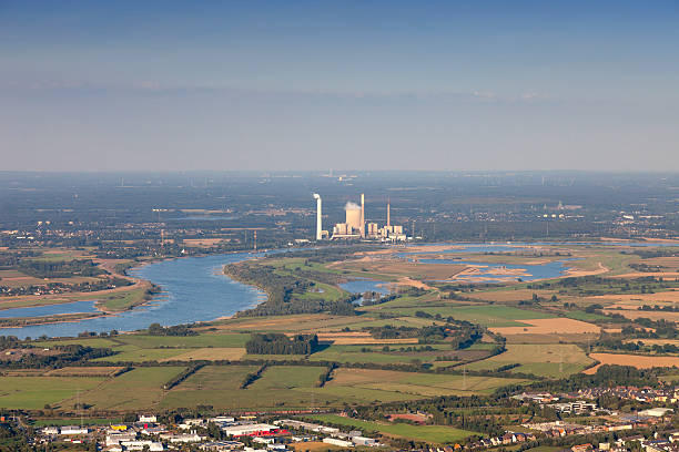 istock Rhine River with homes, industry and agriculture 522759719