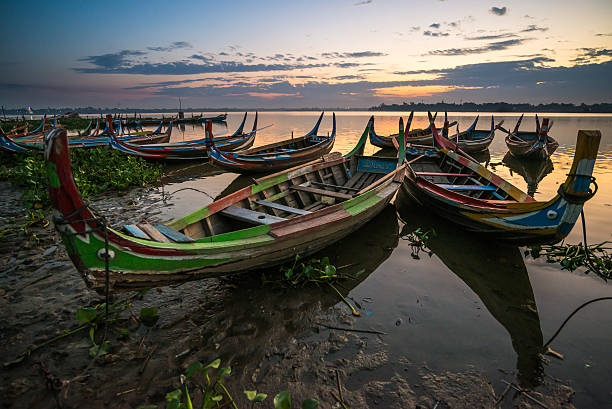 istock Sunset on the boat.  from the U-Bein bridge , Myanmar 522760255