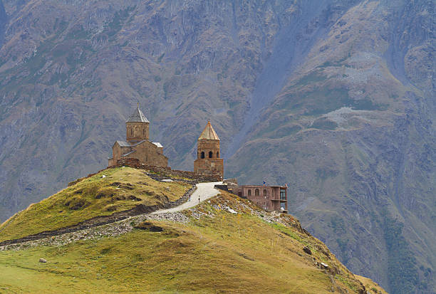 istock Georgia, Stepantzminda. Old church in the mountains 522760261