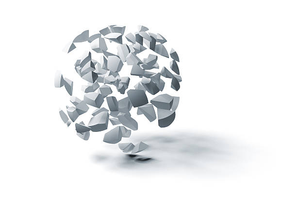 istock Cloud of small spherical fragments isolated on white 522761079