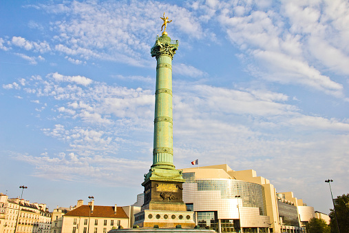 Place de la Bastille and the and Opera Bastille, Paris, France