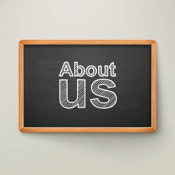 istock about us on blackboard in wooden frame 522761779