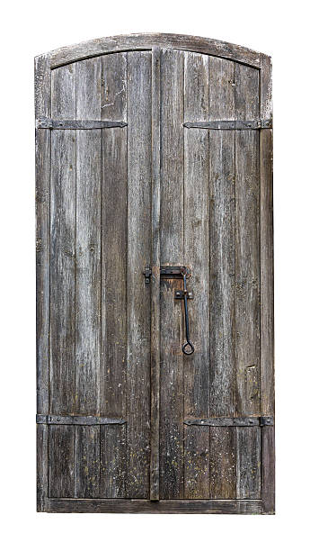 istock old castle wooden door on white background 522762107