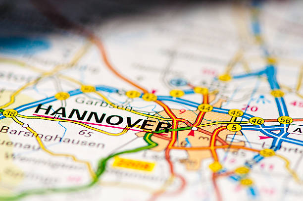 istock Close-up on map over Hannover city, travel destination concept 522762401