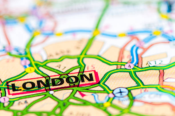 istock Close-up on map over London city, UK, travel destination concept 522762425