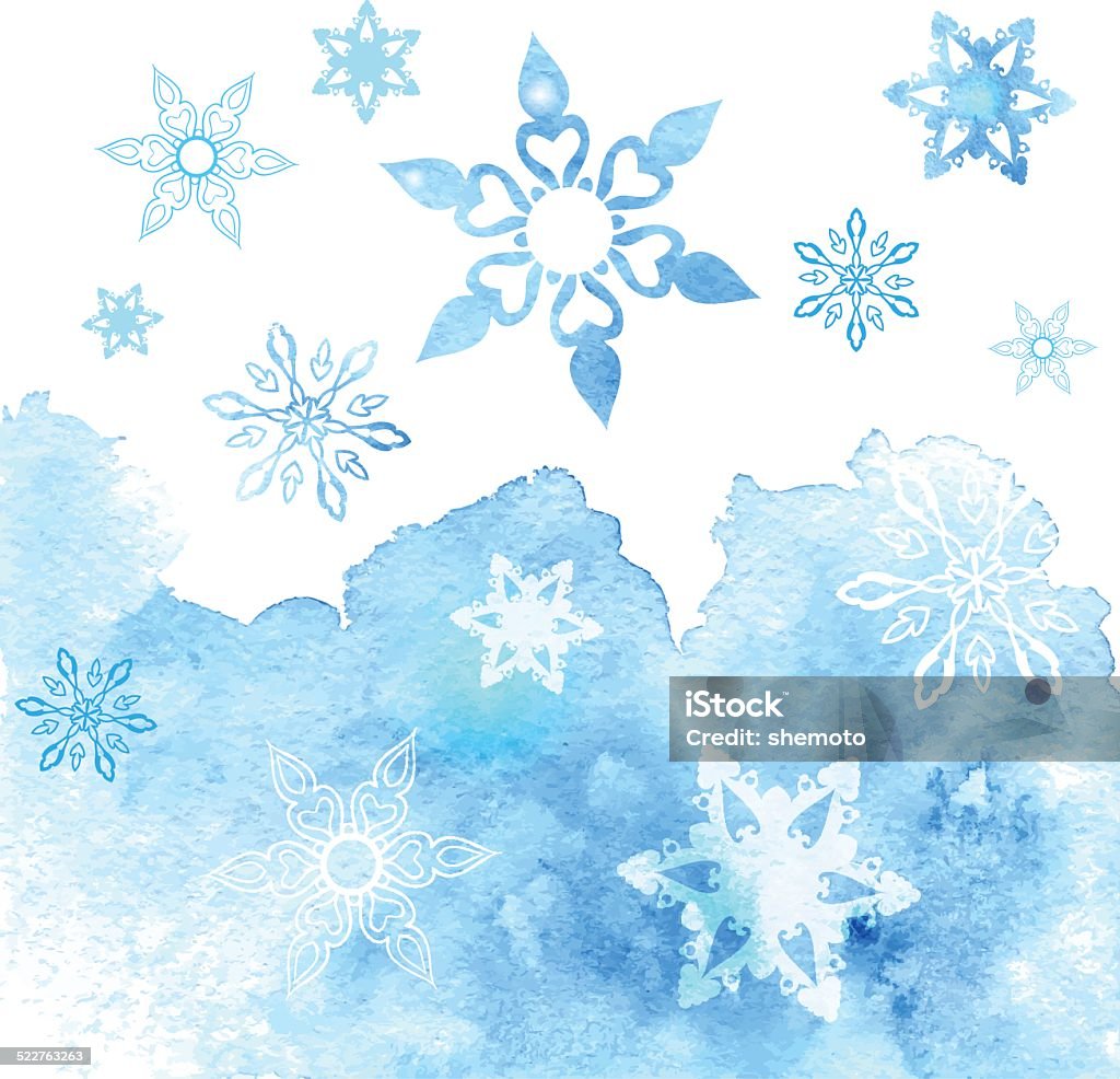 Watercolor abstract background with snowflakes Watercolor abstract background with snowflakes. Vector illustration EPS10. File contains Ai and PDF formats. Watercolor Painting stock vector