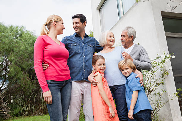 istock Happy family in garden 522764881