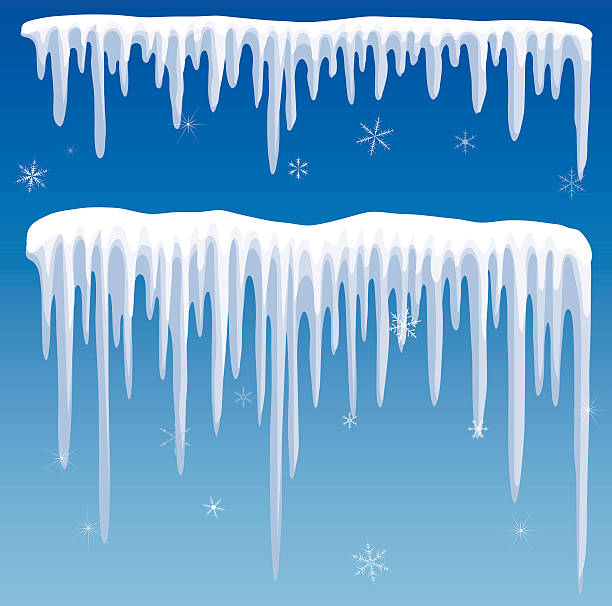 illustrazioni stock, clip art, cartoni animati e icone di tendenza di icicles - icicle ice backgrounds melting