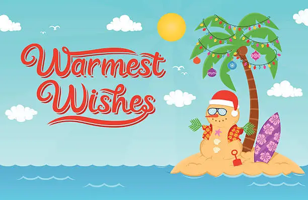 Vector illustration of Warmest wishes for Christmas and New Year Holidays