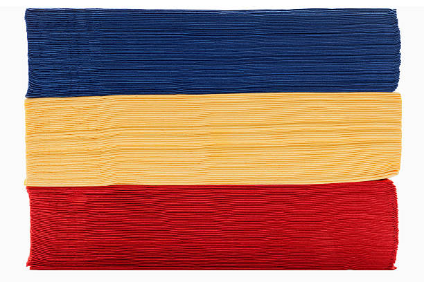 istock Stack of red yellow and blue napkins 522766811