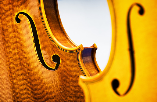old music instrument - violin - closeup - photo
