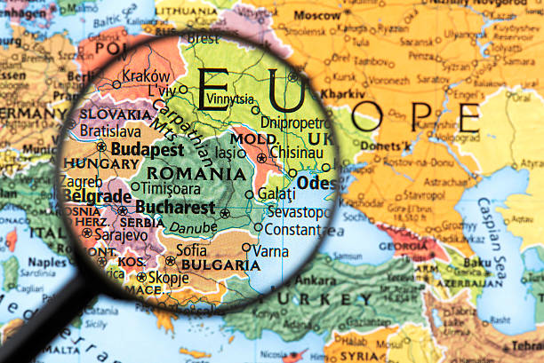 karte von rumänien - hungary budapest map cartography stock-fotos und bilder