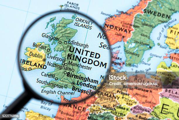 Mappa Di Regno Unito - Fotografie stock e altre immagini di Regno Unito - Regno Unito, Carta geografica, Inghilterra
