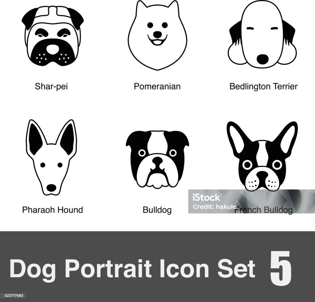 set of cute dog face icons, vector illustration Dog face  icon design series Bulldog stock vector