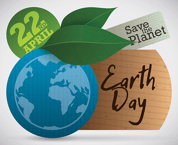Eco Tags and Leaves for Earth Day Celebration Set of eco tags and leaves for Earth Day celebration with planet care message. 22nd april stock illustrations