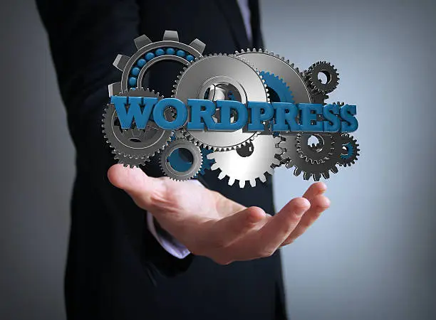 Photo of wordpress gears businessman