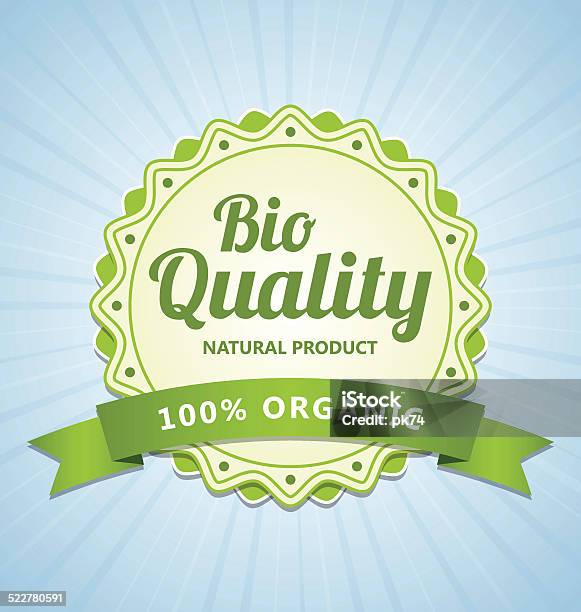Bio Quality Label Stock Illustration - Download Image Now - Agriculture, Backgrounds, Badge