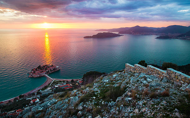 istock Sunset at Sveti Stefan, Montenegro 522780806