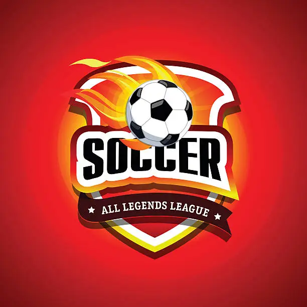 Vector illustration of Soccer football badge Logo design template, sport logotype template.