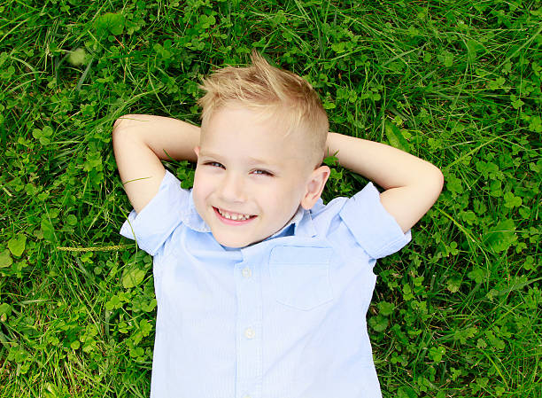 istock little boy in the meadow smiling 522781215