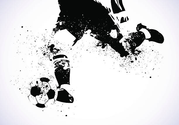 Grunge Soccer is going to shoot Grunge Soccer is going to shoot vector background soccer illustrations stock illustrations