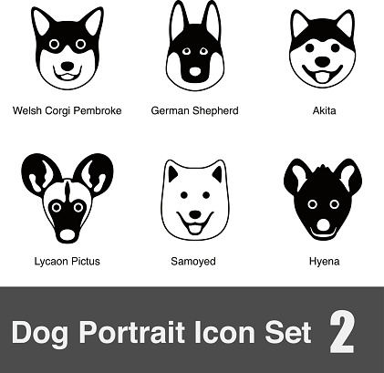 Dog face charactor icon design series
