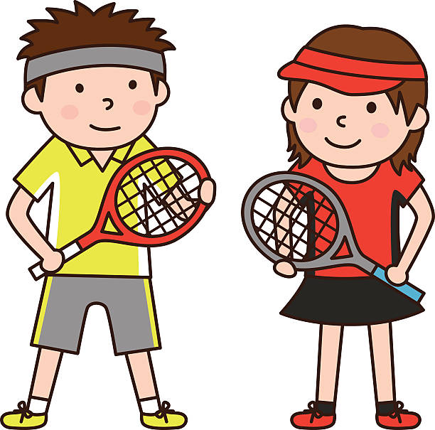 illustrations, cliparts, dessins animés et icônes de joueur de tennis (テニス選手) - amateur tennis