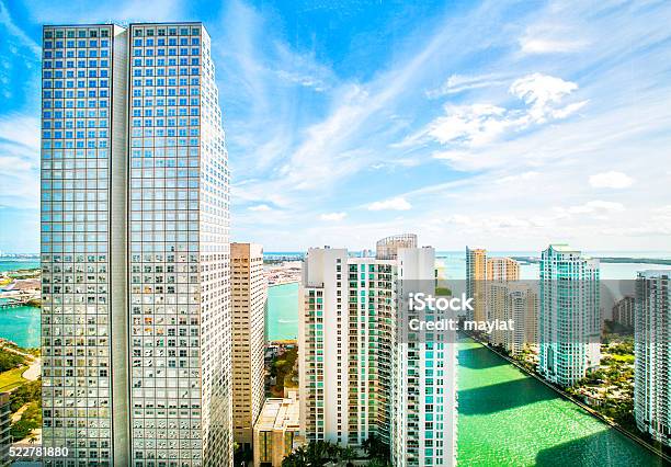 Skyscrapers In The Brickell Key Area In Downtown Miami Stock Photo - Download Image Now