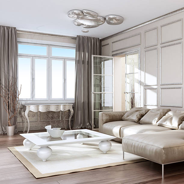 istock Modern Contemporary Silver Living Room 522782278