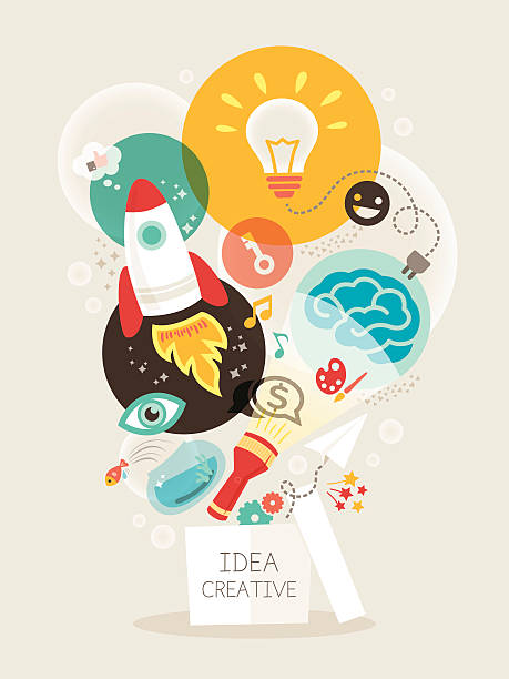 ilustrações de stock, clip art, desenhos animados e ícones de ideia criativa ilustração - box thinking creativity inspiration