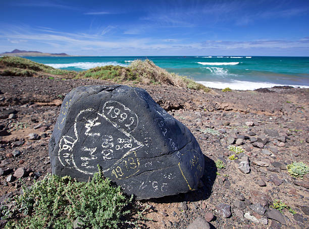 istock Painted rock at Playa de Famara 522783307