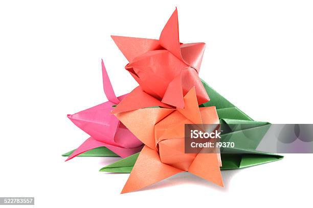 Origami Tulip Over White Stock Photo - Download Image Now - Origami, Tulip, Cultures
