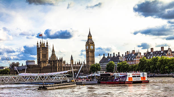 widok z lotu ptaka miasta z londynu domy parlamentu - westminster abbey city of westminster awe uk zdjęcia i obrazy z banku zdjęć