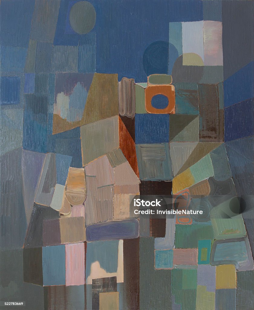 Abstract cubist composition Fine art painting by Fernando Alvarez Charro, the author of the photo. Abstract Stock Photo