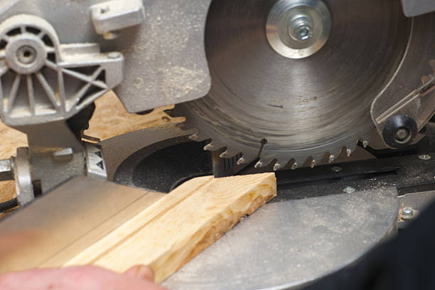 istock Carpenter working. Carpenter tools on wooden table with sawdust. 522783886