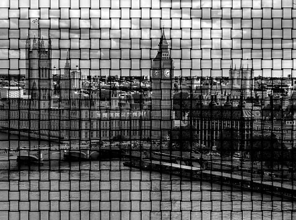 czarno-biały londynie miasta z parlamentem na tle mata - westminster abbey city of westminster awe uk zdjęcia i obrazy z banku zdjęć