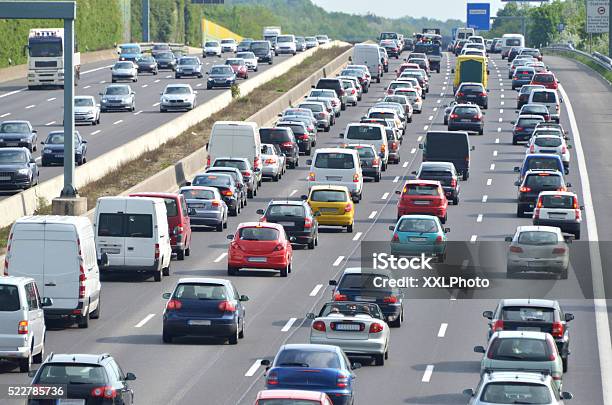 Trafficjam On Highway Stock Photo - Download Image Now - Highway, Traffic, Crowded