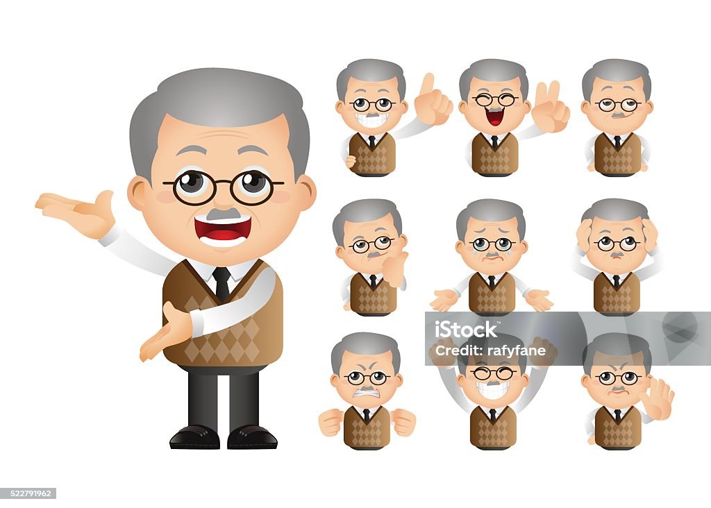 Cute Set - Set of old people Adult stock vector