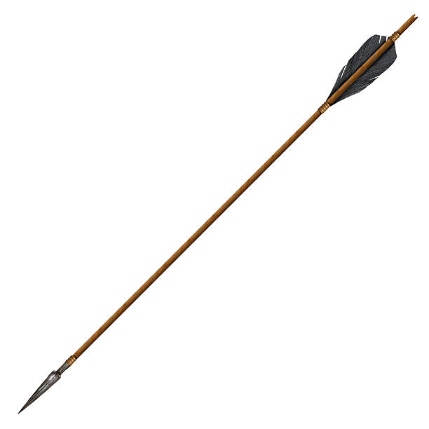 Antique old wooden arrow Antique old wooden arrow isolated on a white background. The army of Genghis Khan archery bow stock pictures, royalty-free photos & images