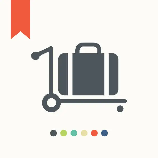 Vector illustration of Trolley luggage icon