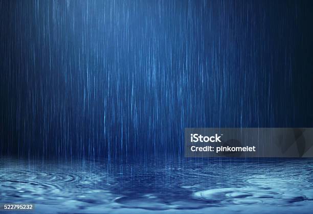 Rain Water Drop Falling To The Floor In Rainy Season Stock Photo - Download Image Now
