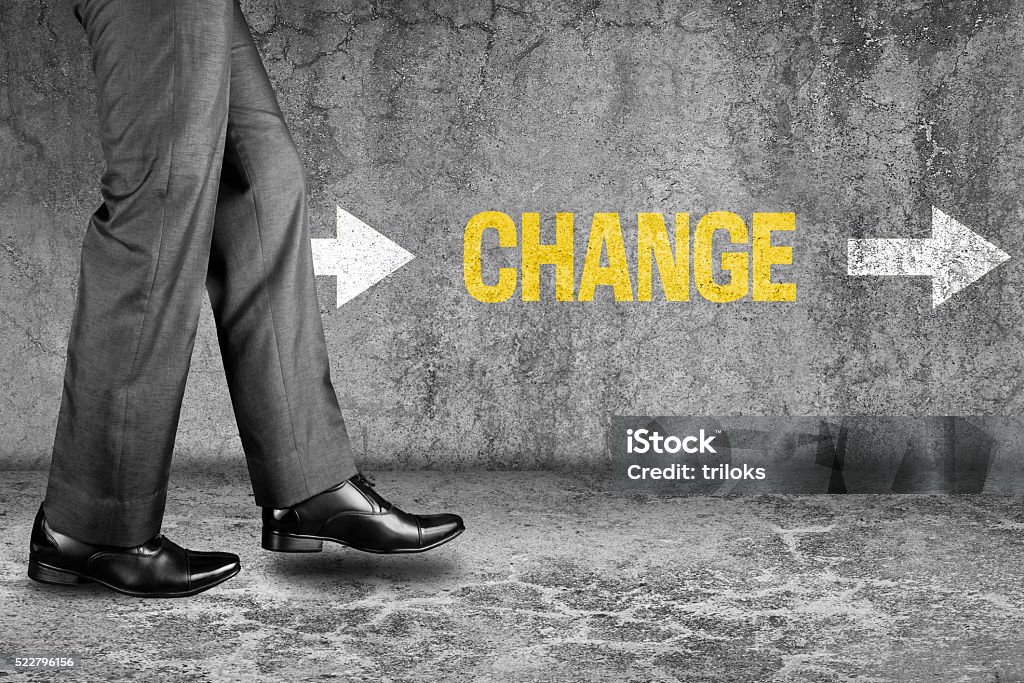 Change text on dirty wall Shoe Stock Photo