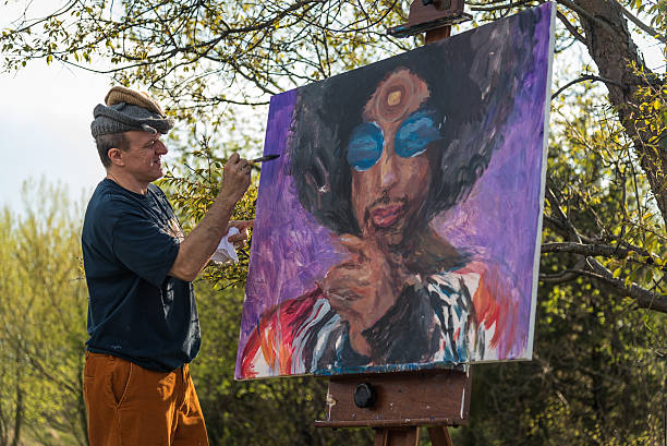 Remembering Prince at Paisley Park Chanhassen MN, USA - April 21, 2016: Remembering Prince at Paisley Park prince purple rain stock pictures, royalty-free photos & images