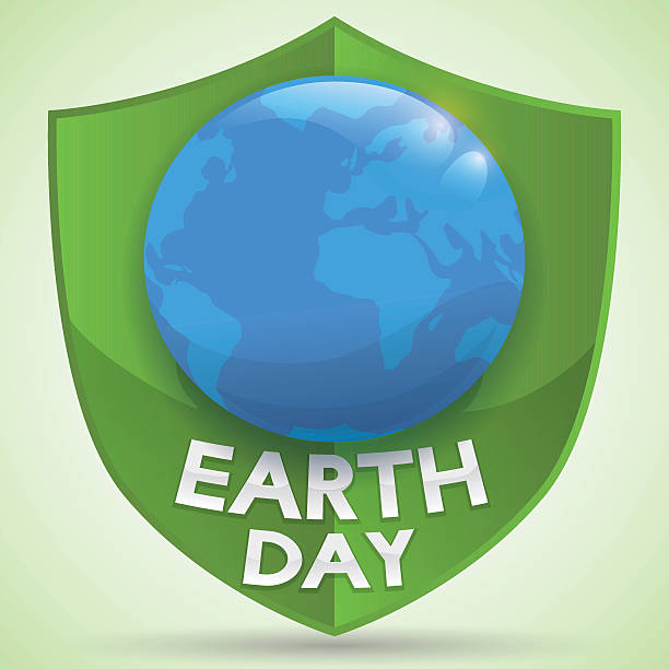 World being Protected in Earth Day Celebration Blue planet being shielded in Earth Day celebration. 22nd april stock illustrations