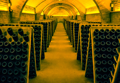 wine cellar cross process wine cava champagne bottle horizontal