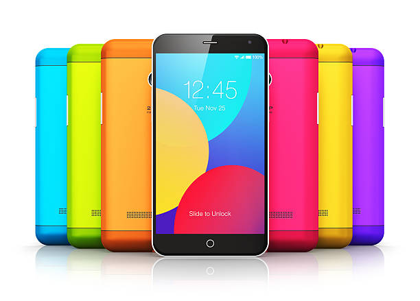 istock Smartphones with color back covers 522799673