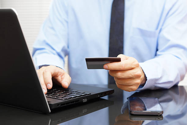 istock Businessman is using credit card for on line payment 522799985
