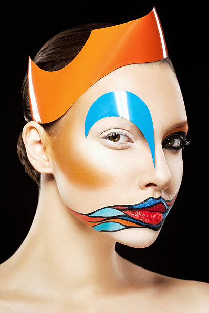 Girl with art makeup stock photo