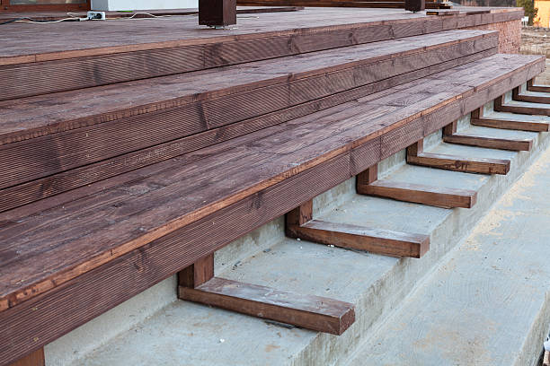 istock Building a stairs to wooden terrace 522800294