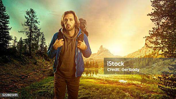 Hiker In The Italian Dolomites Stock Photo - Download Image Now - Adult, Adventure, Beauty